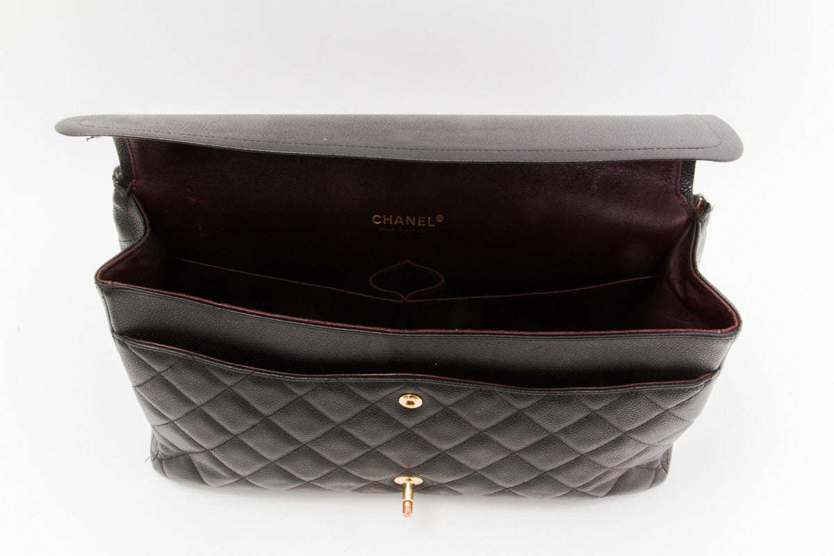 JUMBO QUILTED CAVIAR FLAP BAG