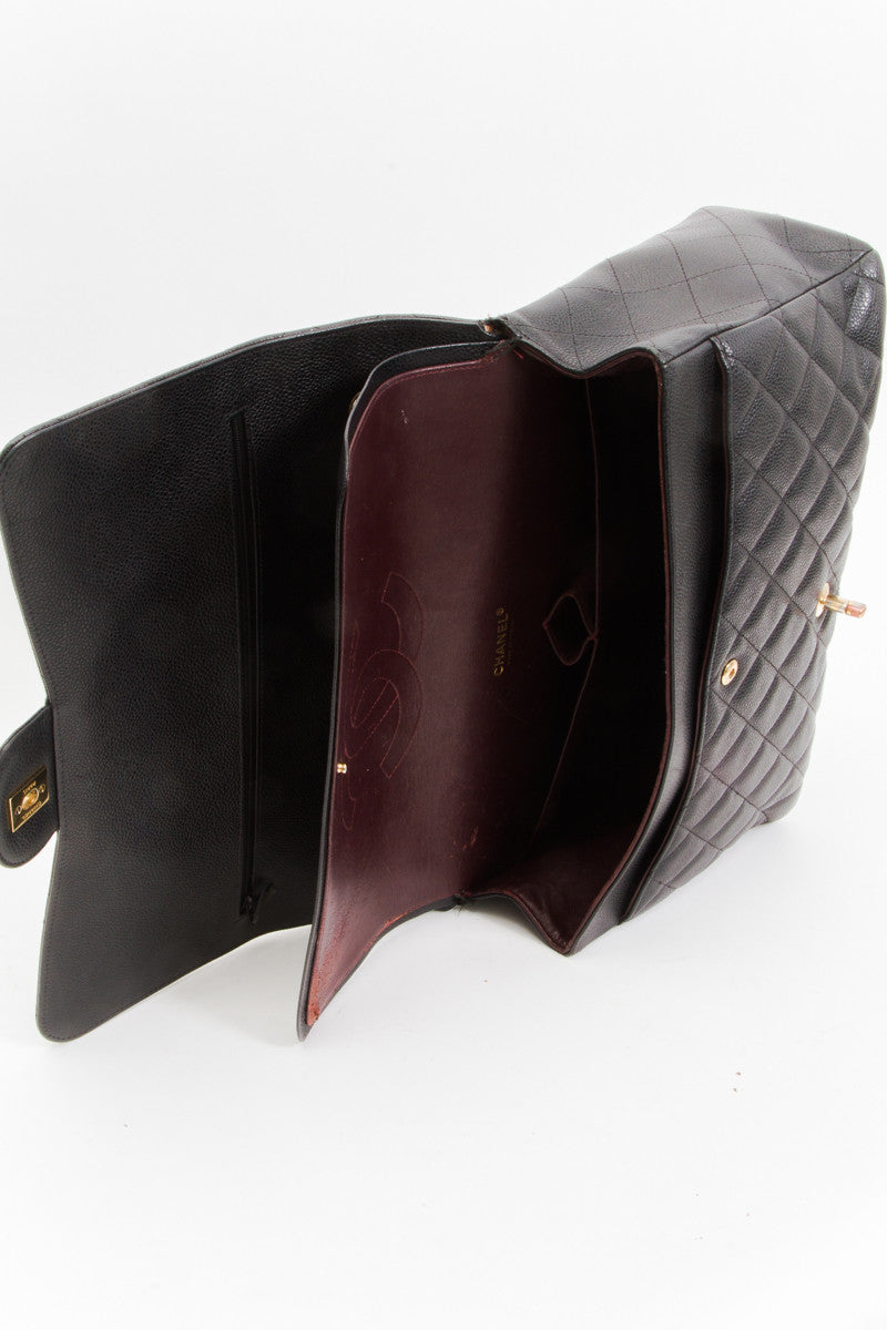 JUMBO QUILTED CAVIAR FLAP BAG