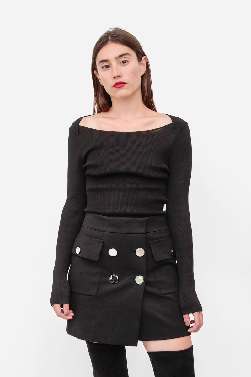 BUTTON MINI SKIRT