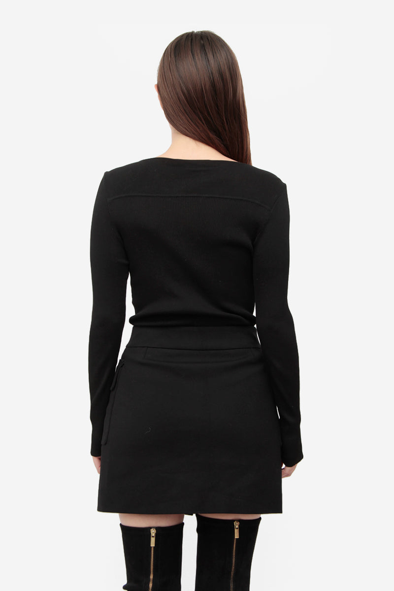 BUTTON MINI SKIRT