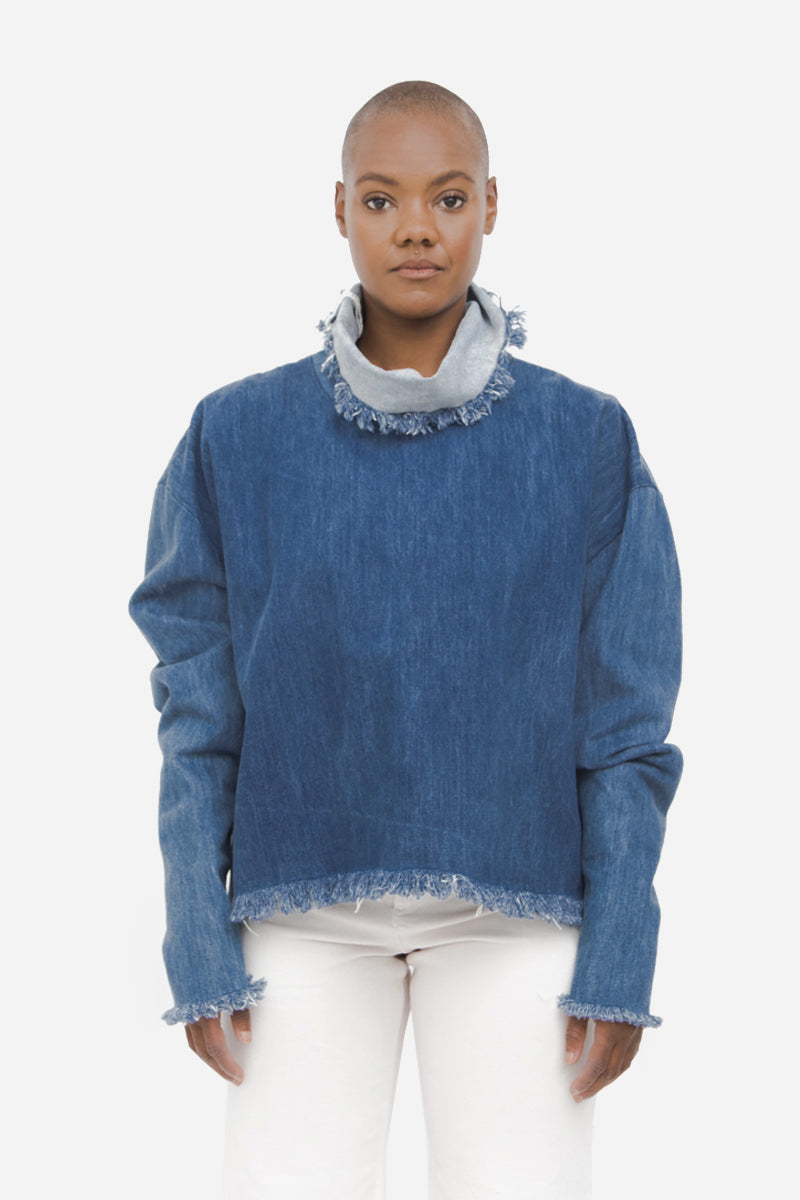 トップス 19SS Denim Loose Neck Turtleneck DENIM TURTLENECK – Gift of Garb