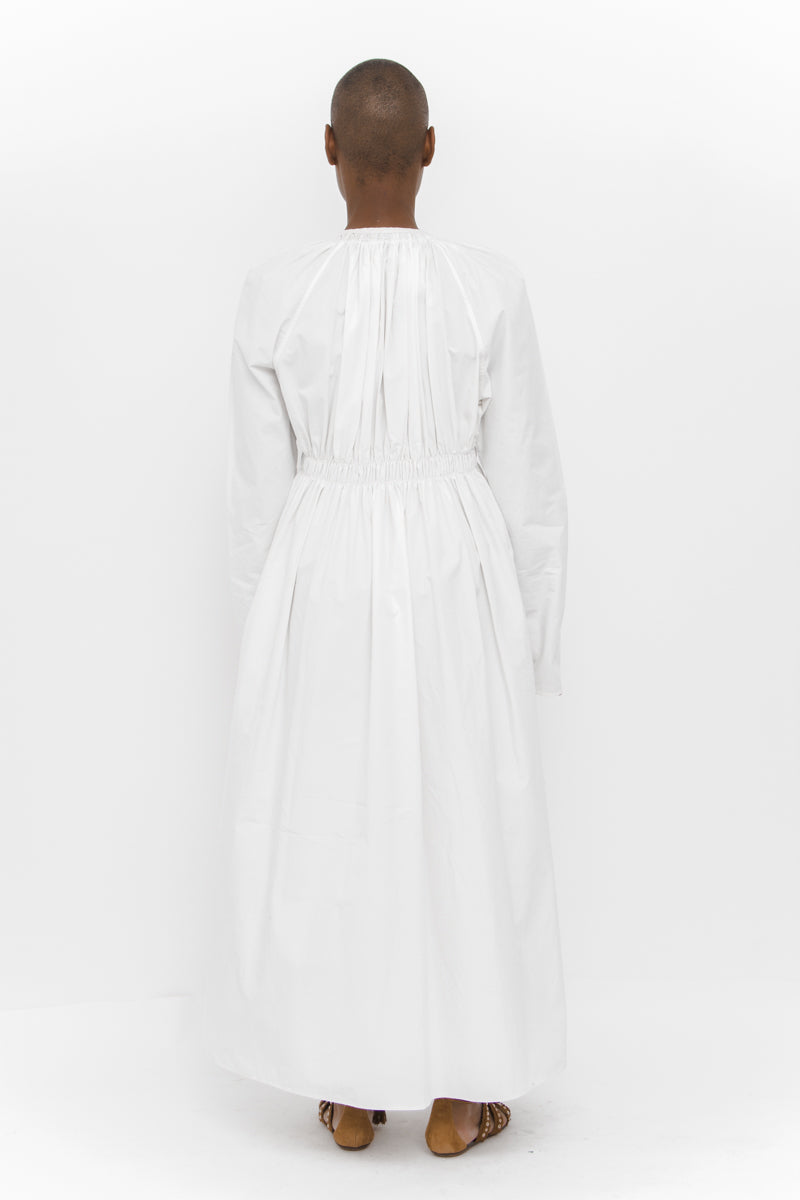 GATHERED COTTON DRESS