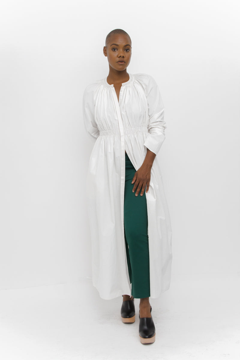 GATHERED COTTON DRESS