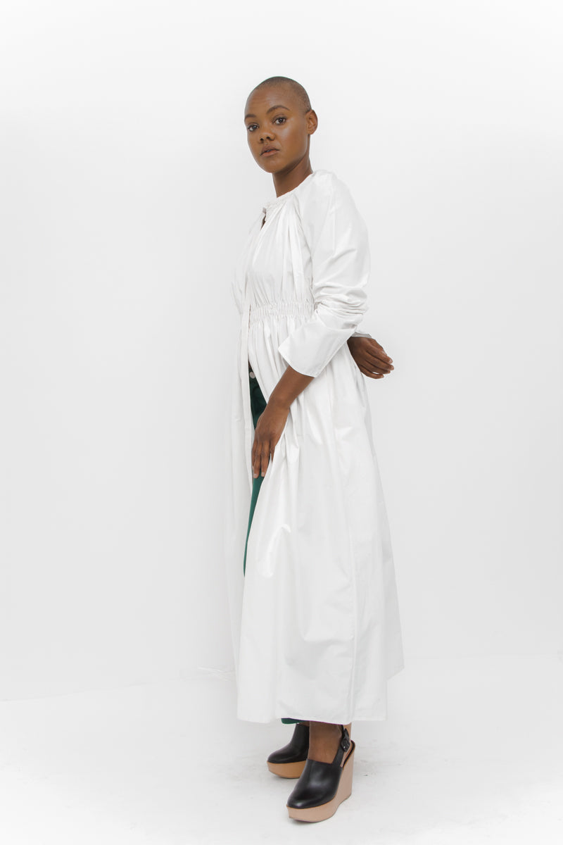 GATHERED COTTON DRESS