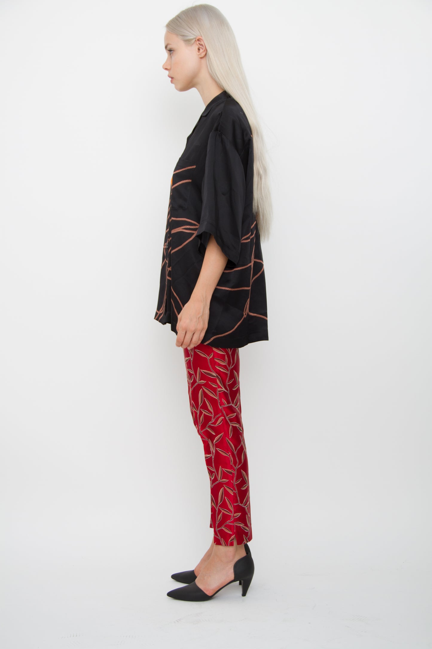 SATIN PRINT TROUSERS