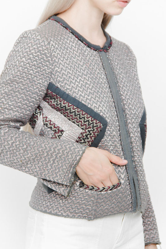 SILVER JACQUARD JACKET