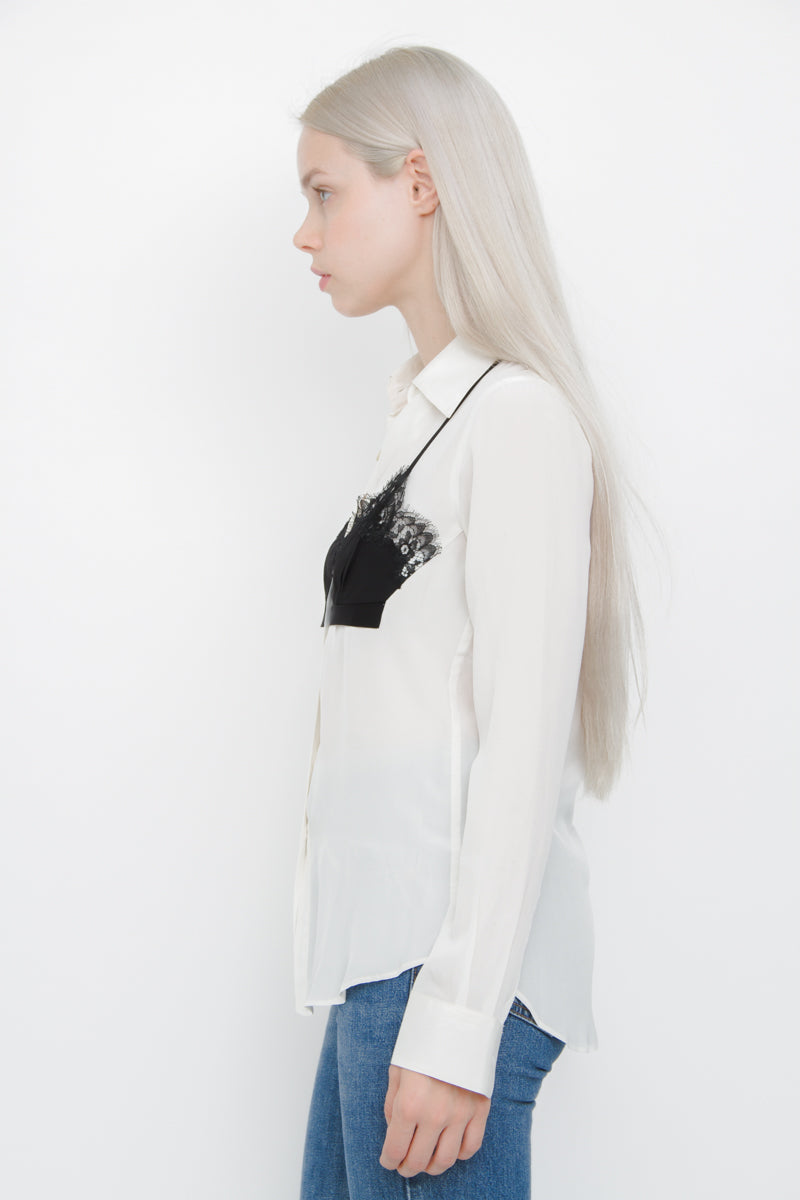 BRA LAYERED BUTTON DOWN