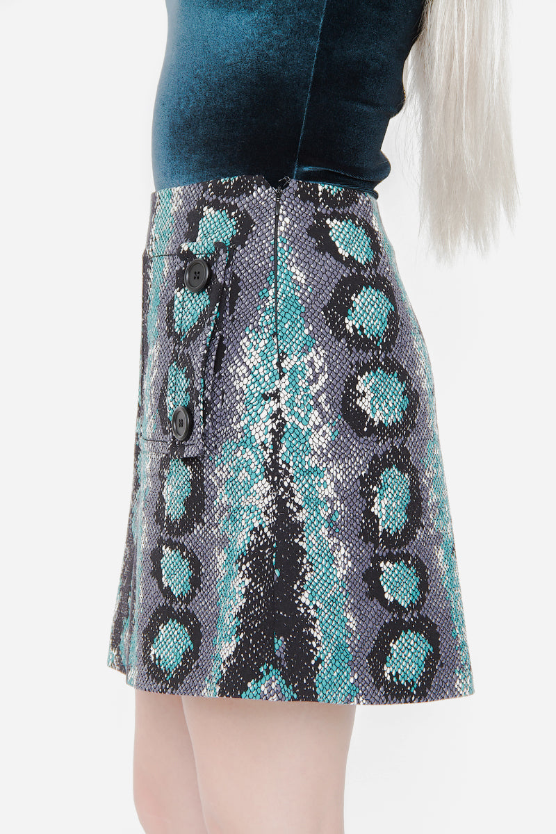 SNAKESKIN MINI SKIRT