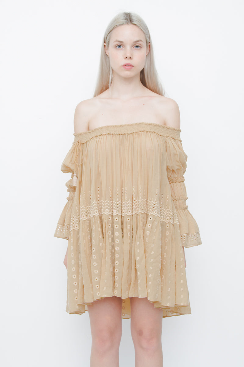 SMOCKED VOILE TUNIC