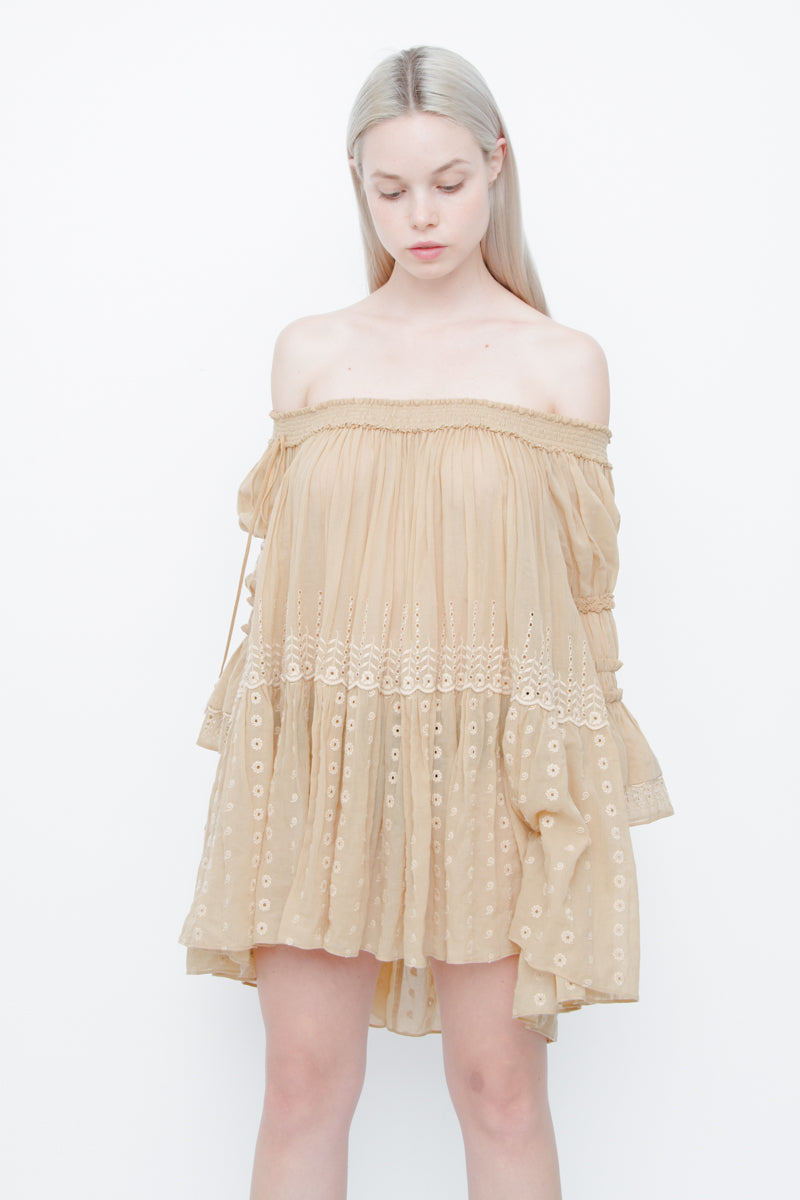 SMOCKED VOILE TUNIC