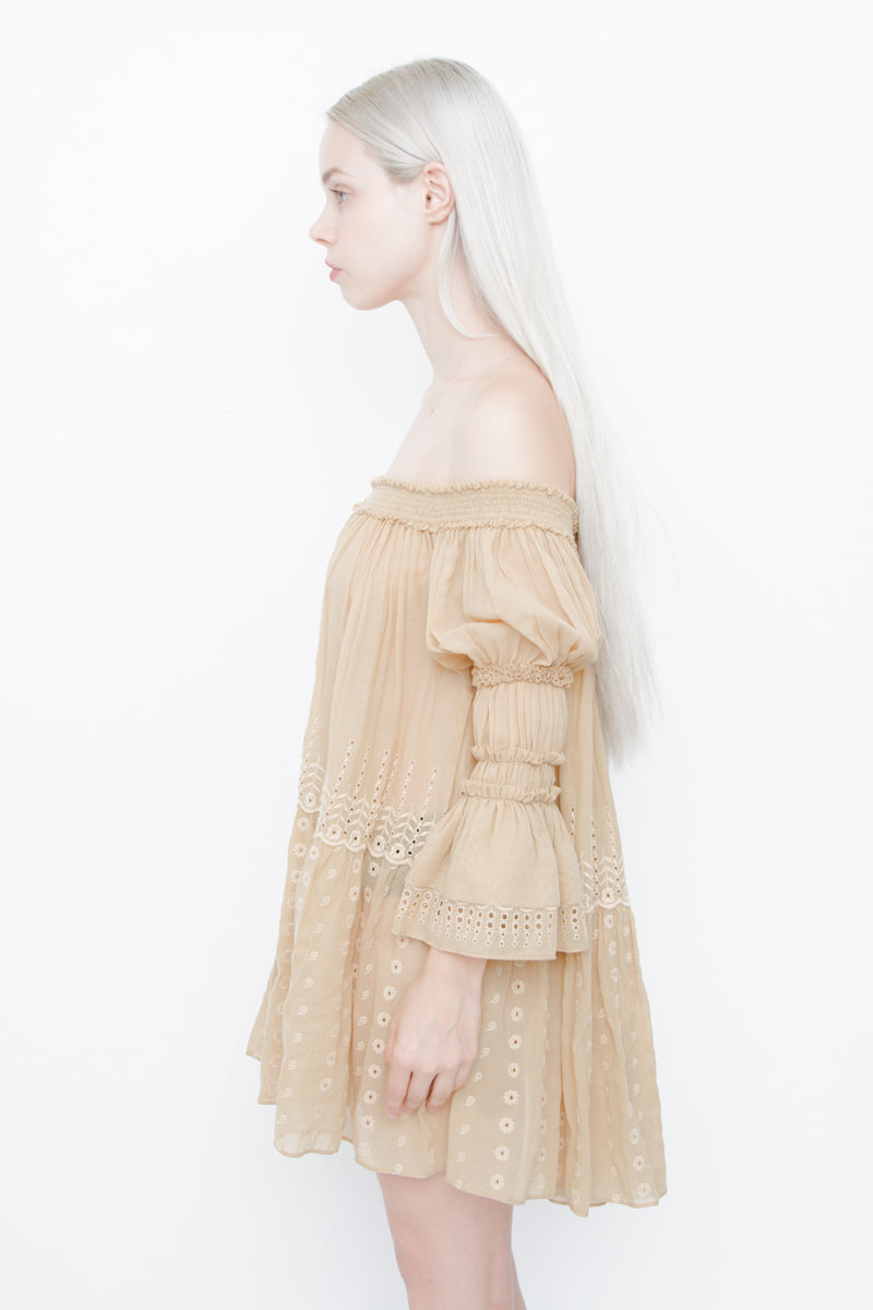 SMOCKED VOILE TUNIC