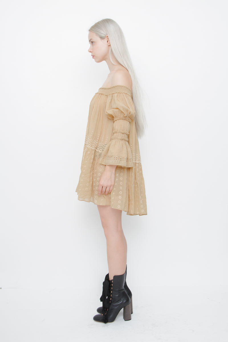 SMOCKED VOILE TUNIC