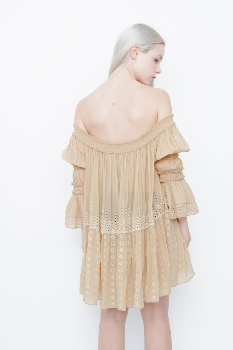 SMOCKED VOILE TUNIC