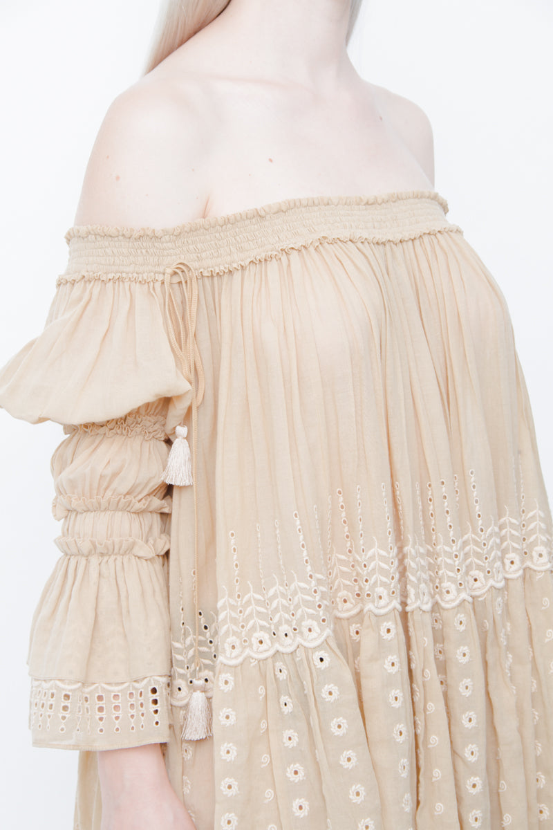 SMOCKED VOILE TUNIC