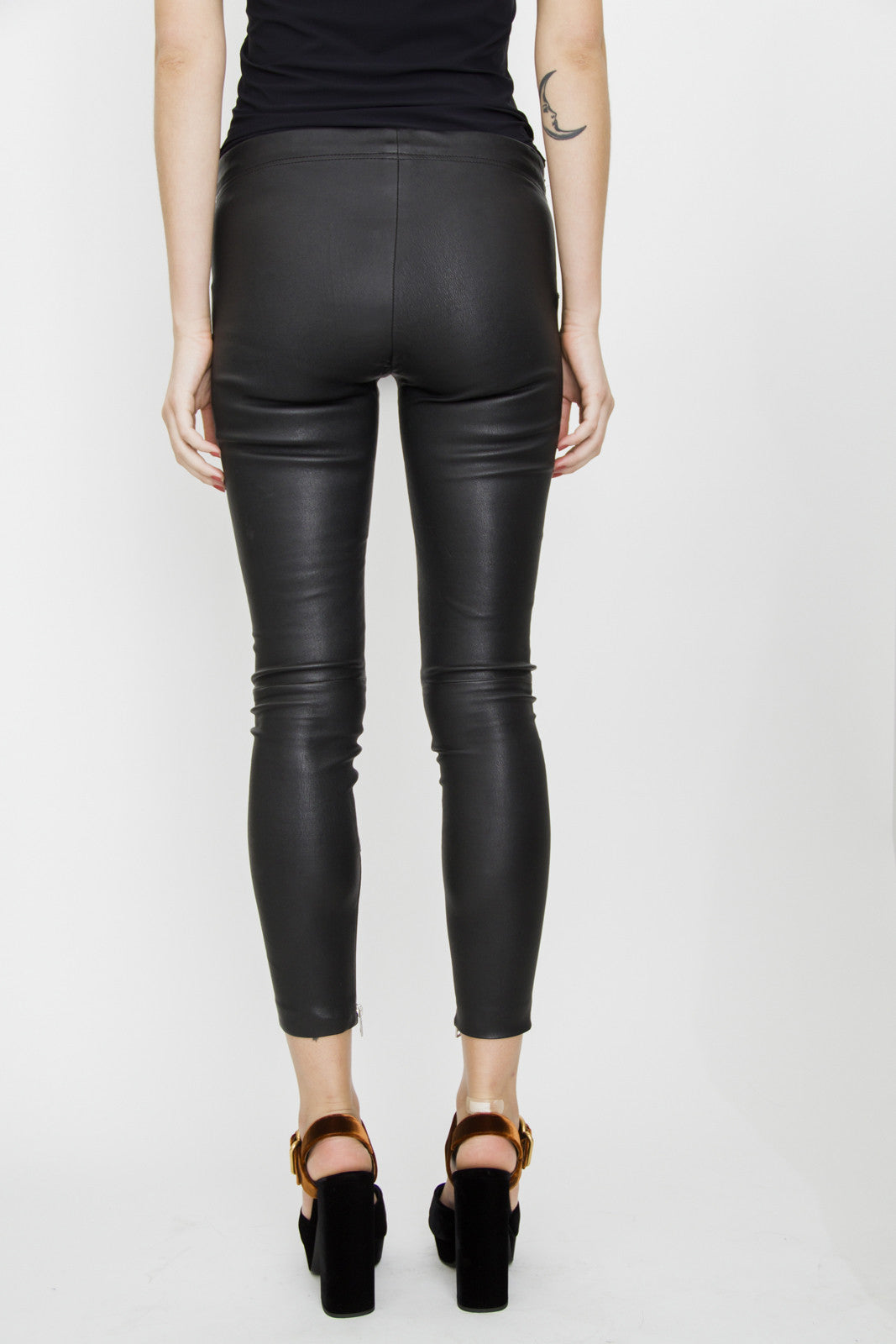 ZIP LEATHER LEGGINGS