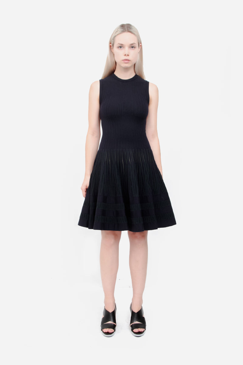 NAVY FIT & FLARE DRESS