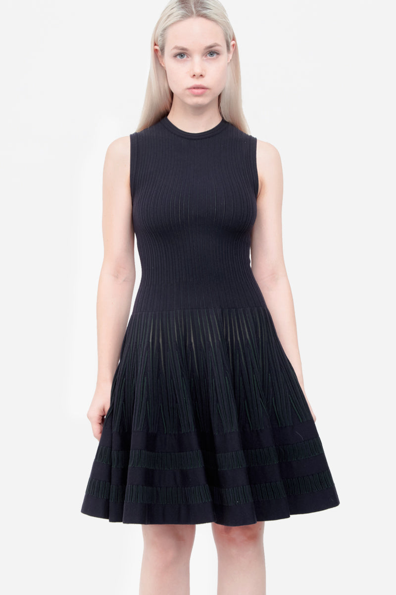 NAVY FIT & FLARE DRESS