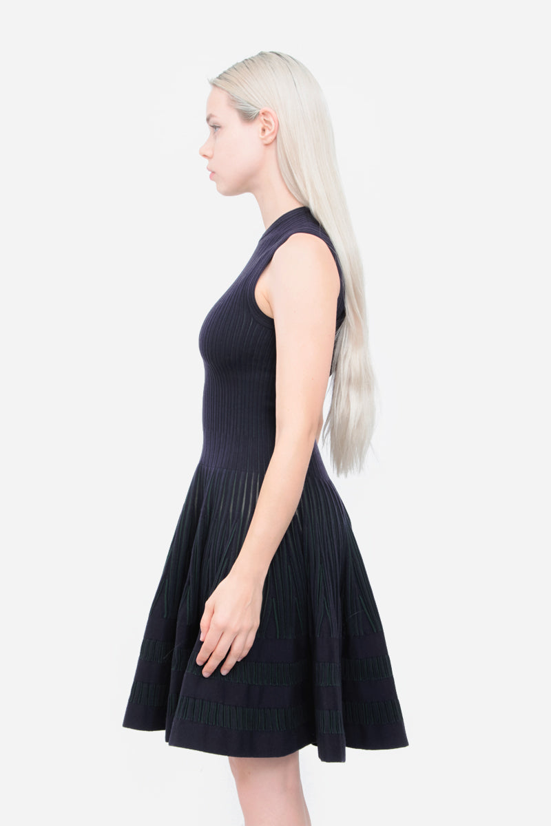 NAVY FIT & FLARE DRESS