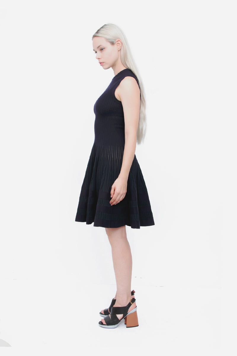 NAVY FIT & FLARE DRESS