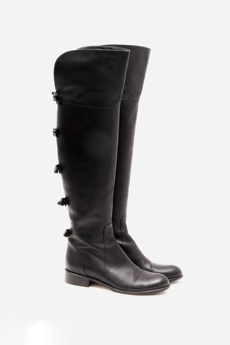 OVER THE KNEE BOW BOOTS