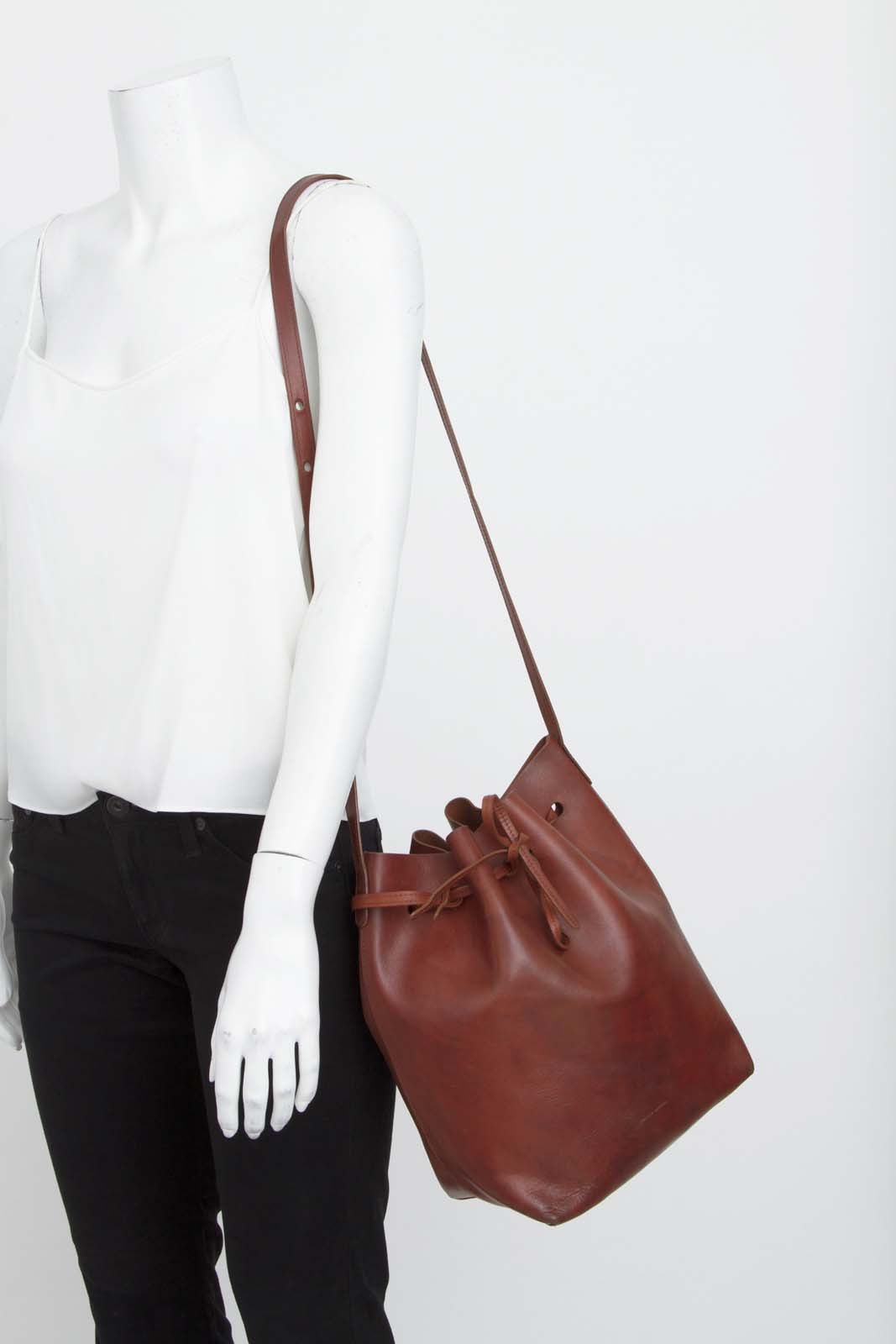LARGE BROWN BUCKET BAG
