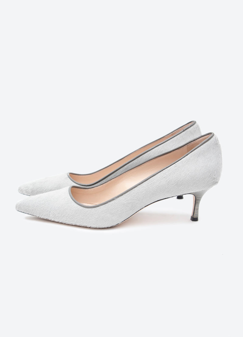 PONY HAIR KITTEN HEELS