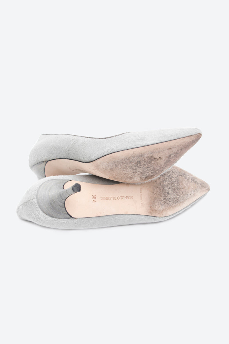 PONY HAIR KITTEN HEELS