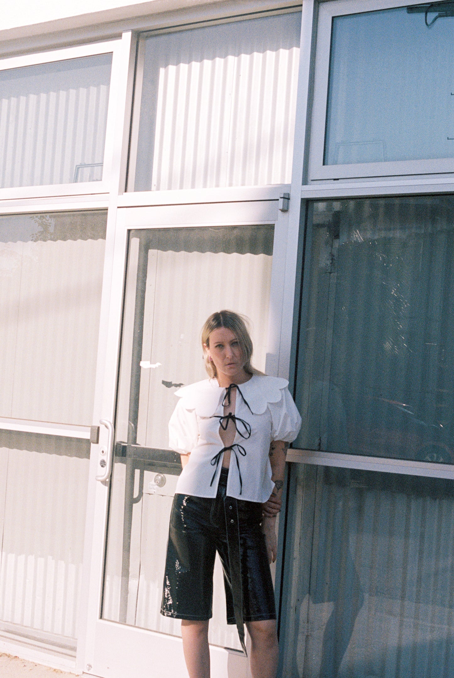 LIZA FAUX PATENT SHORTS
