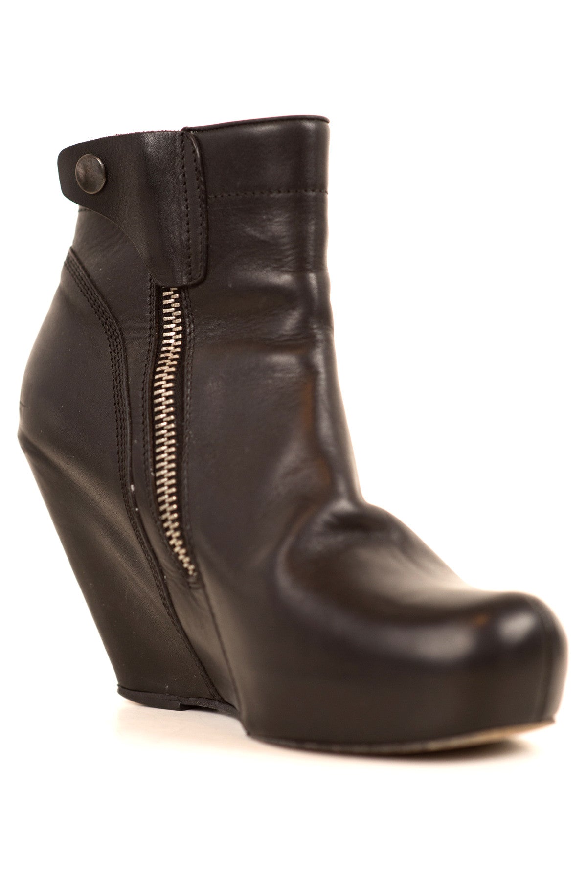 WEDGE LEATHER ANKLE BOOTIES