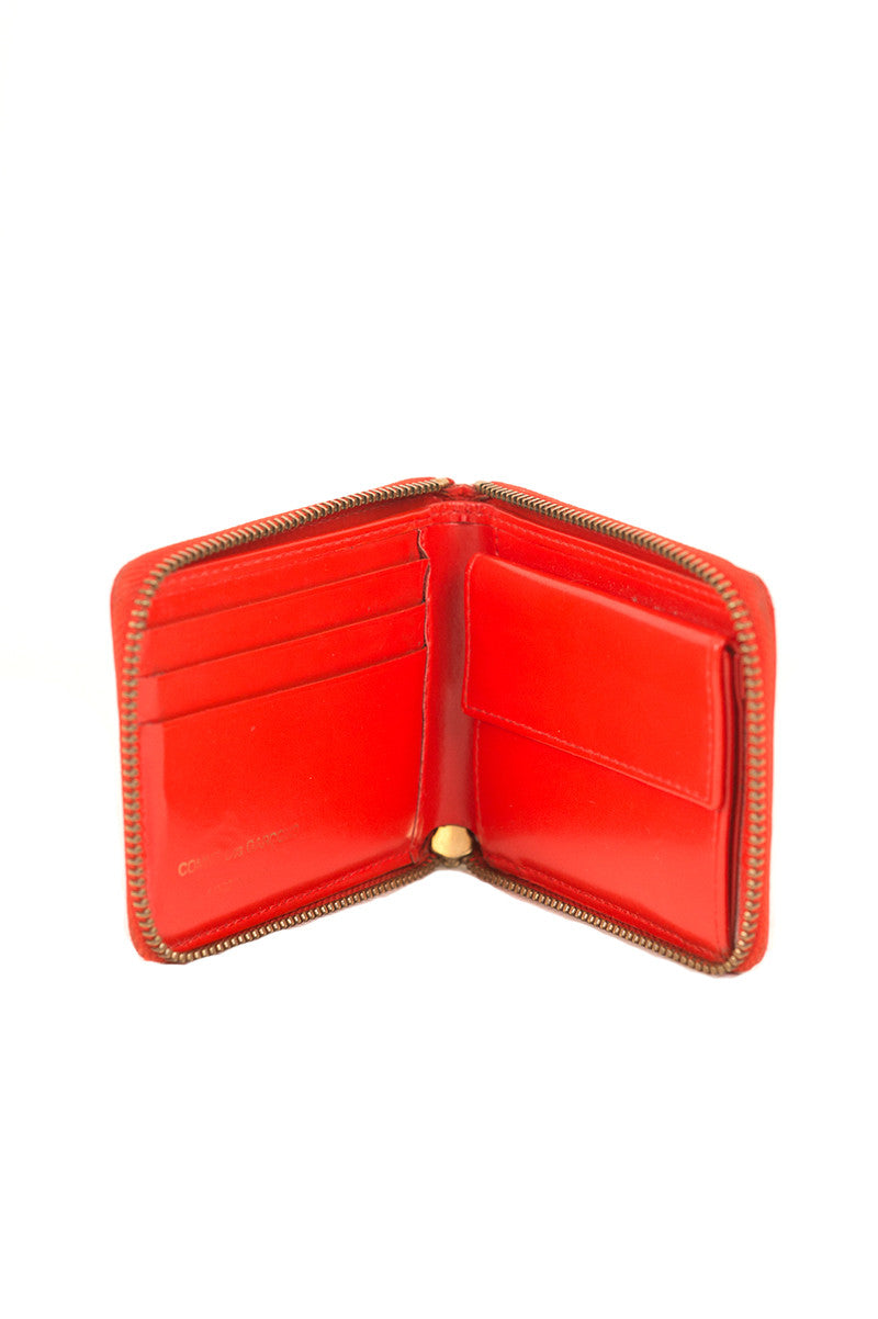 ORANGE LEATHER ZIP WALLET