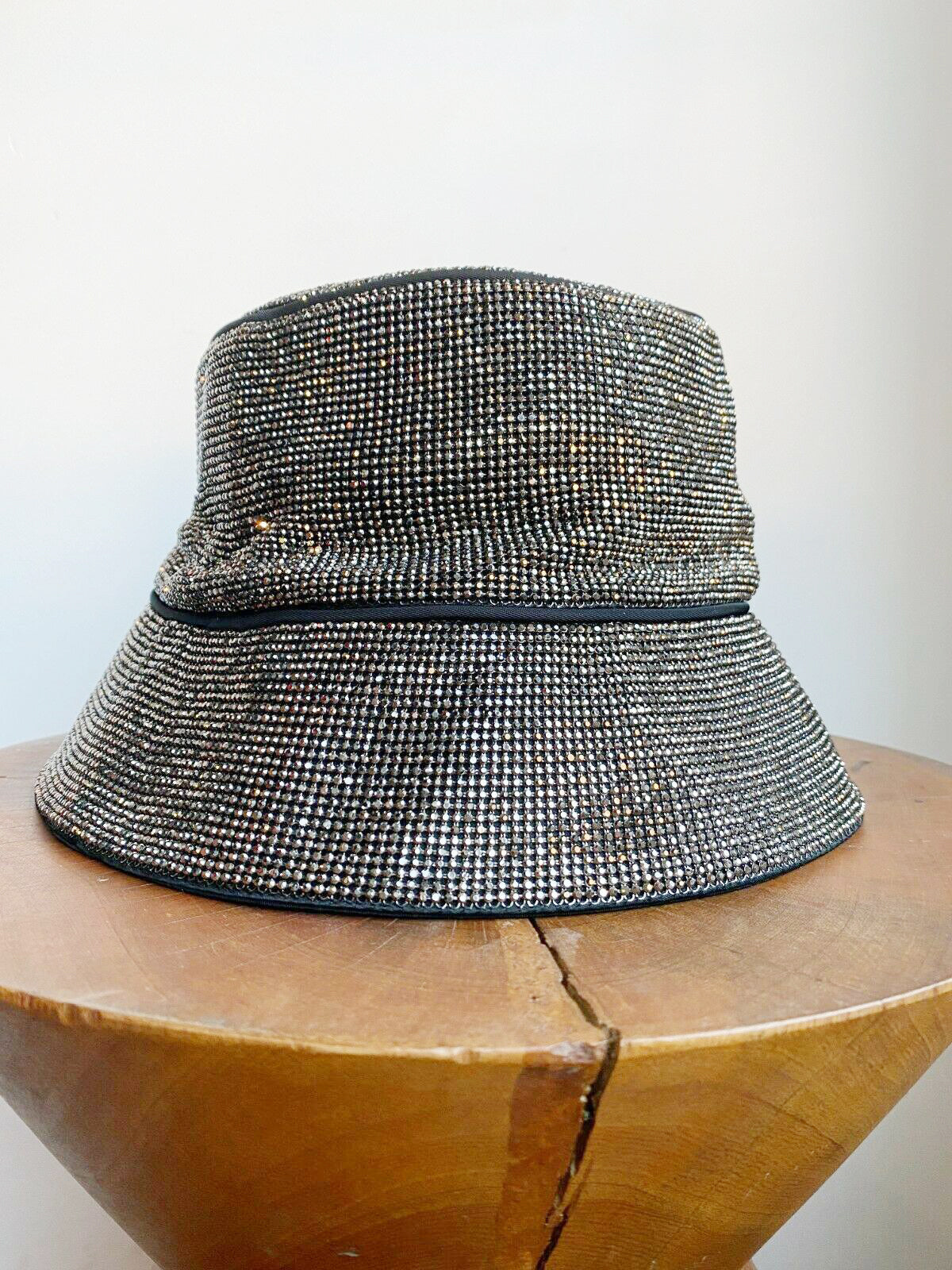 HEMATITE RHINESTONE BUCKET HAT W TAGS