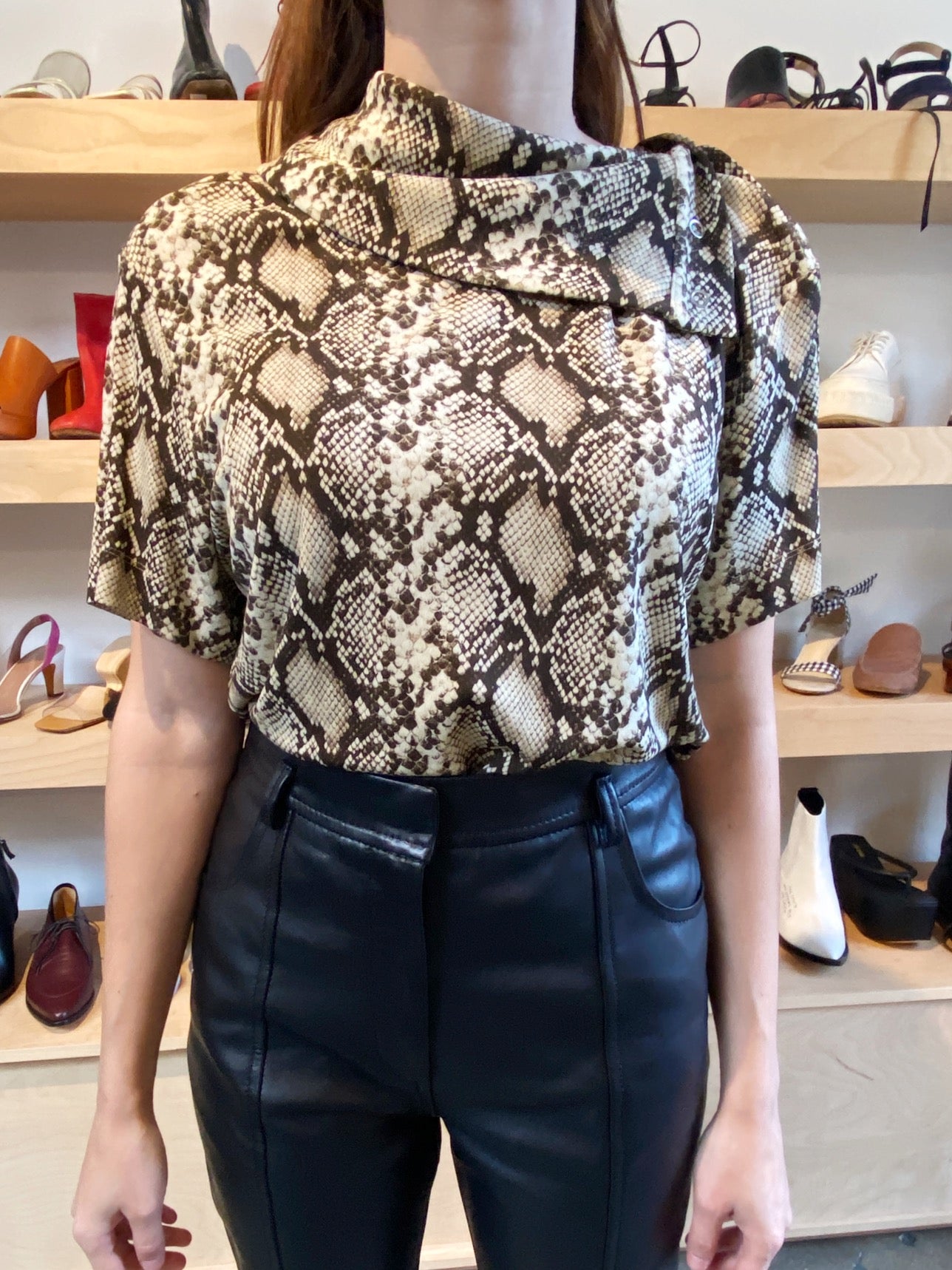 SNAKESKIN JERSEY TOP
