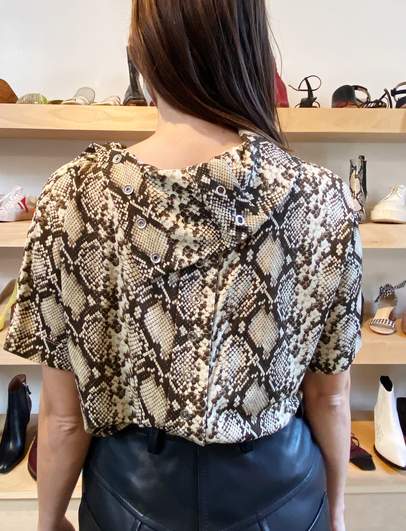 SNAKESKIN JERSEY TOP