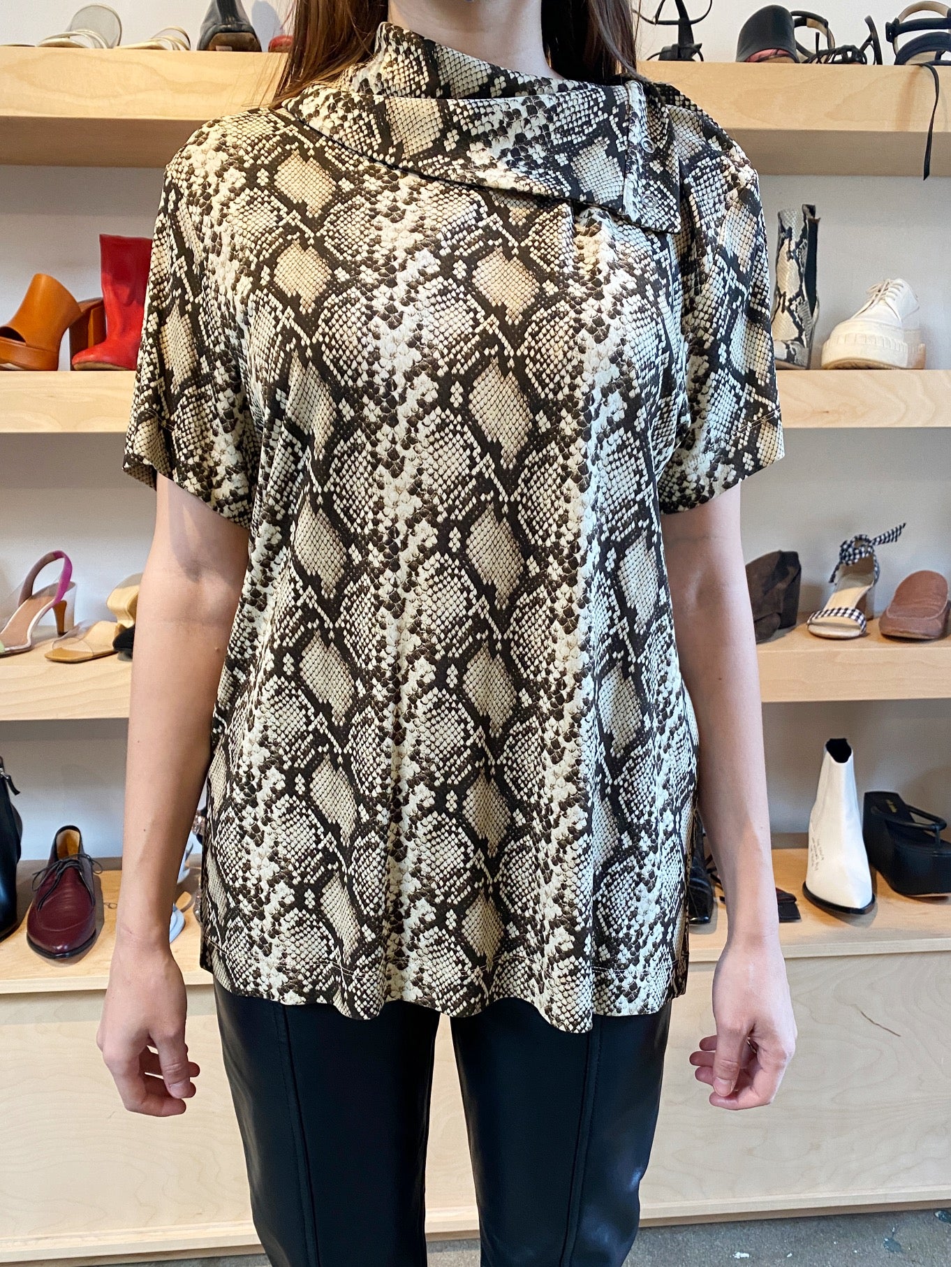 SNAKESKIN JERSEY TOP