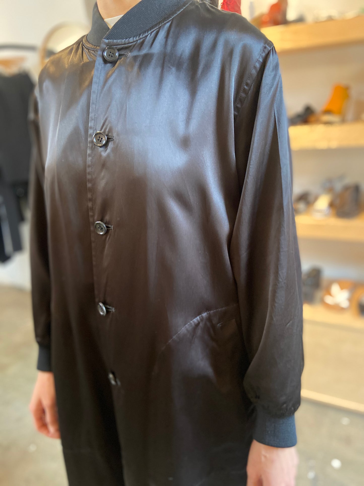SATIN BOMBER COAT