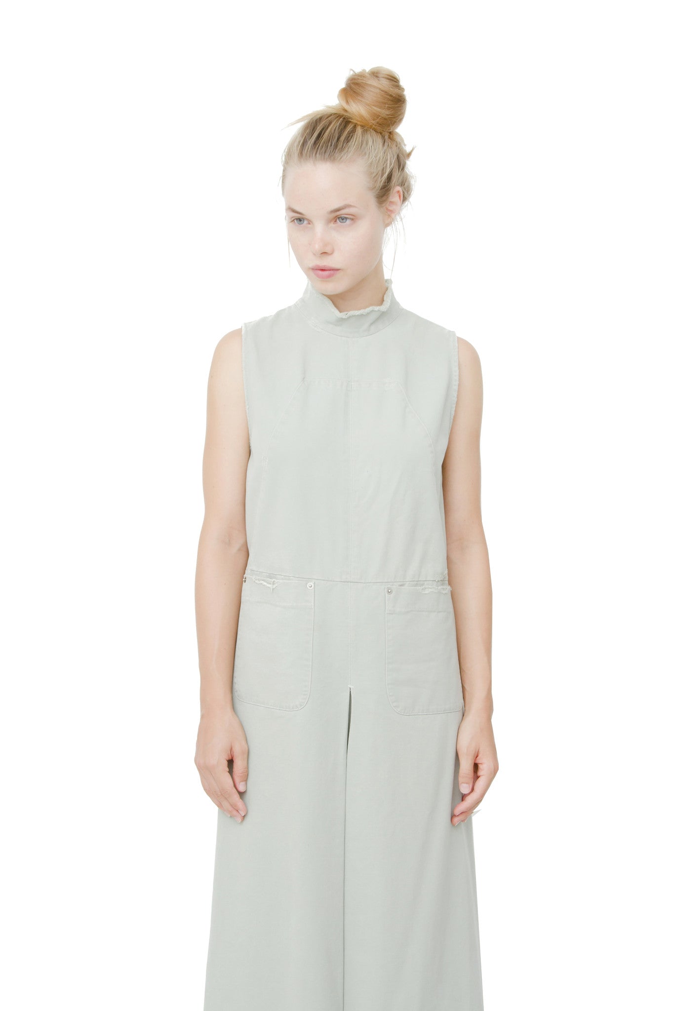 PASTEL GREEN FRAYED JUMPSUIT
