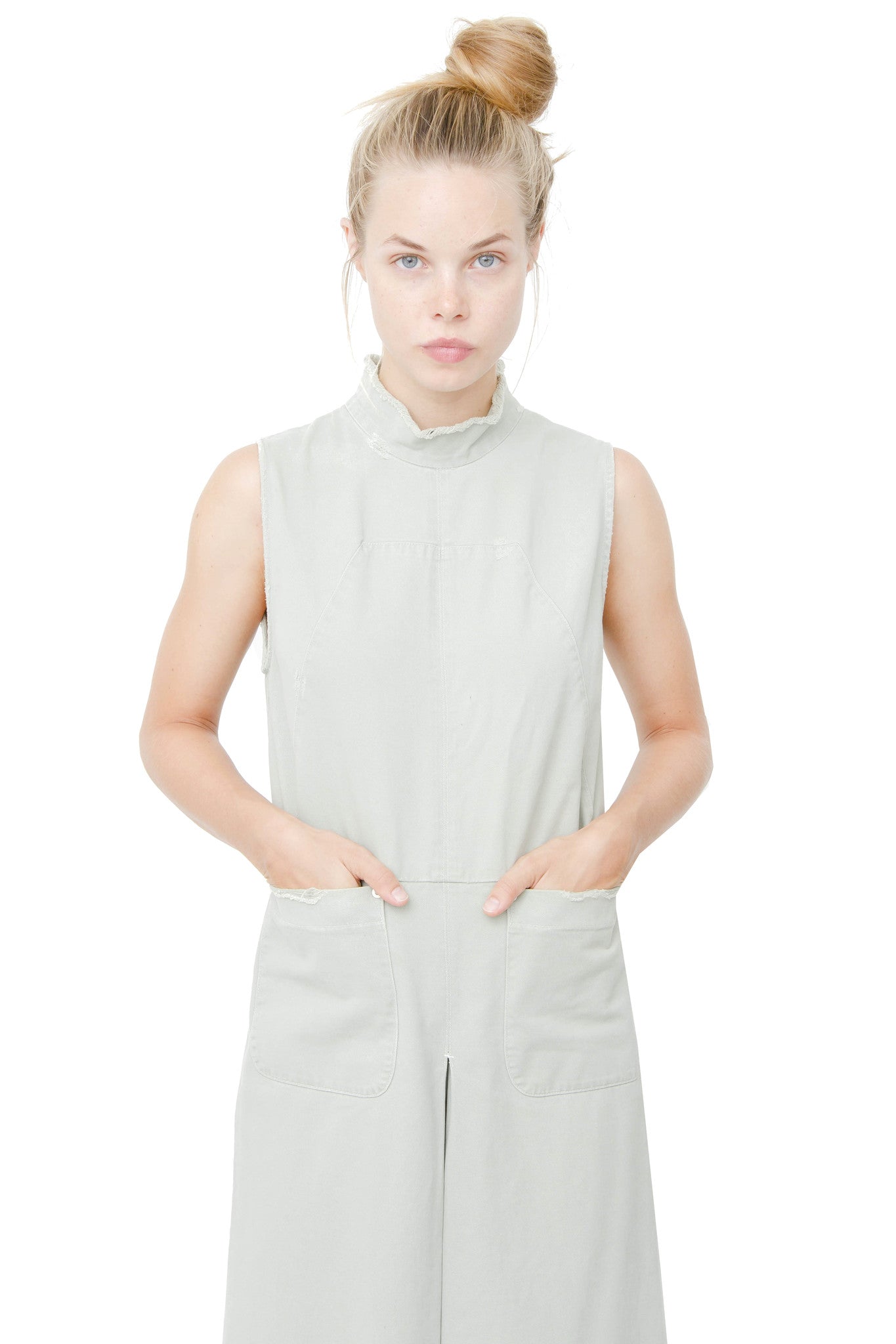 PASTEL GREEN FRAYED JUMPSUIT