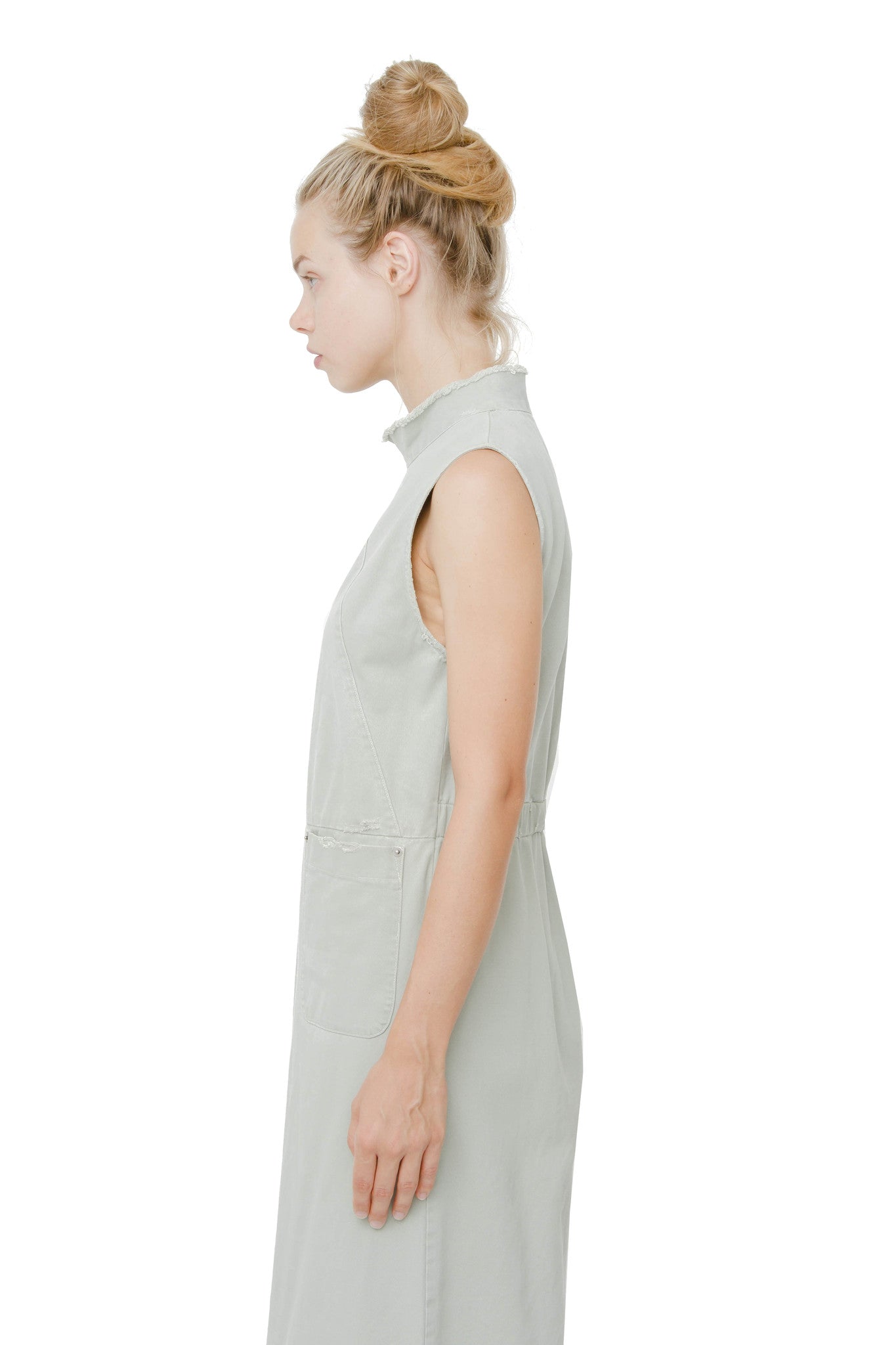 PASTEL GREEN FRAYED JUMPSUIT