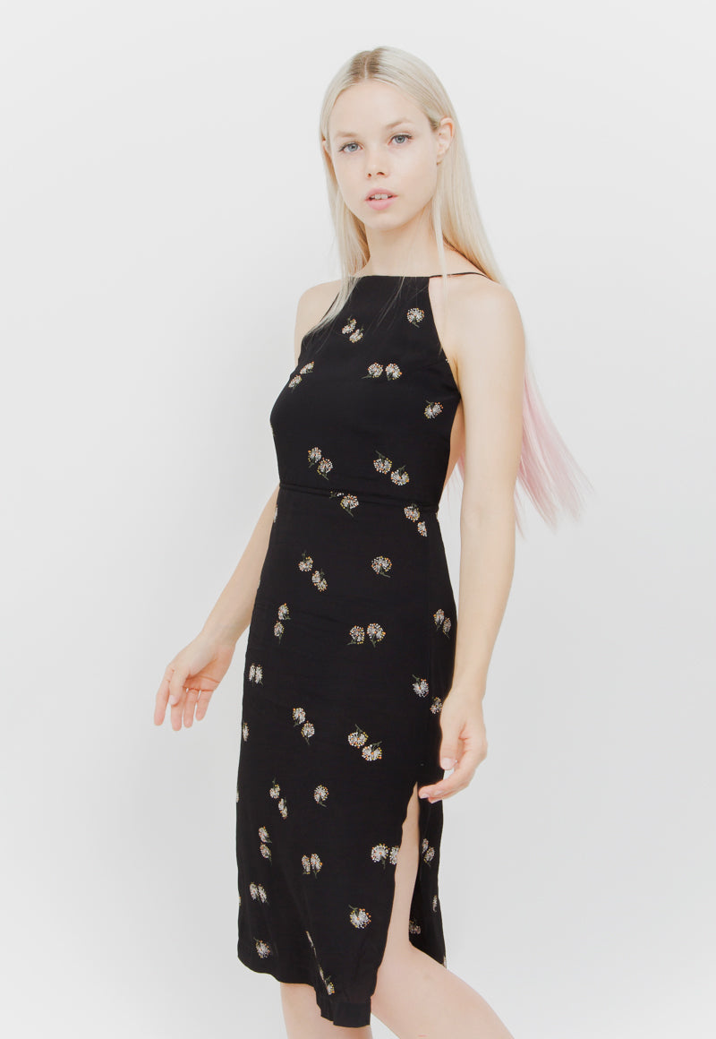 FLORAL HALTER DRESS