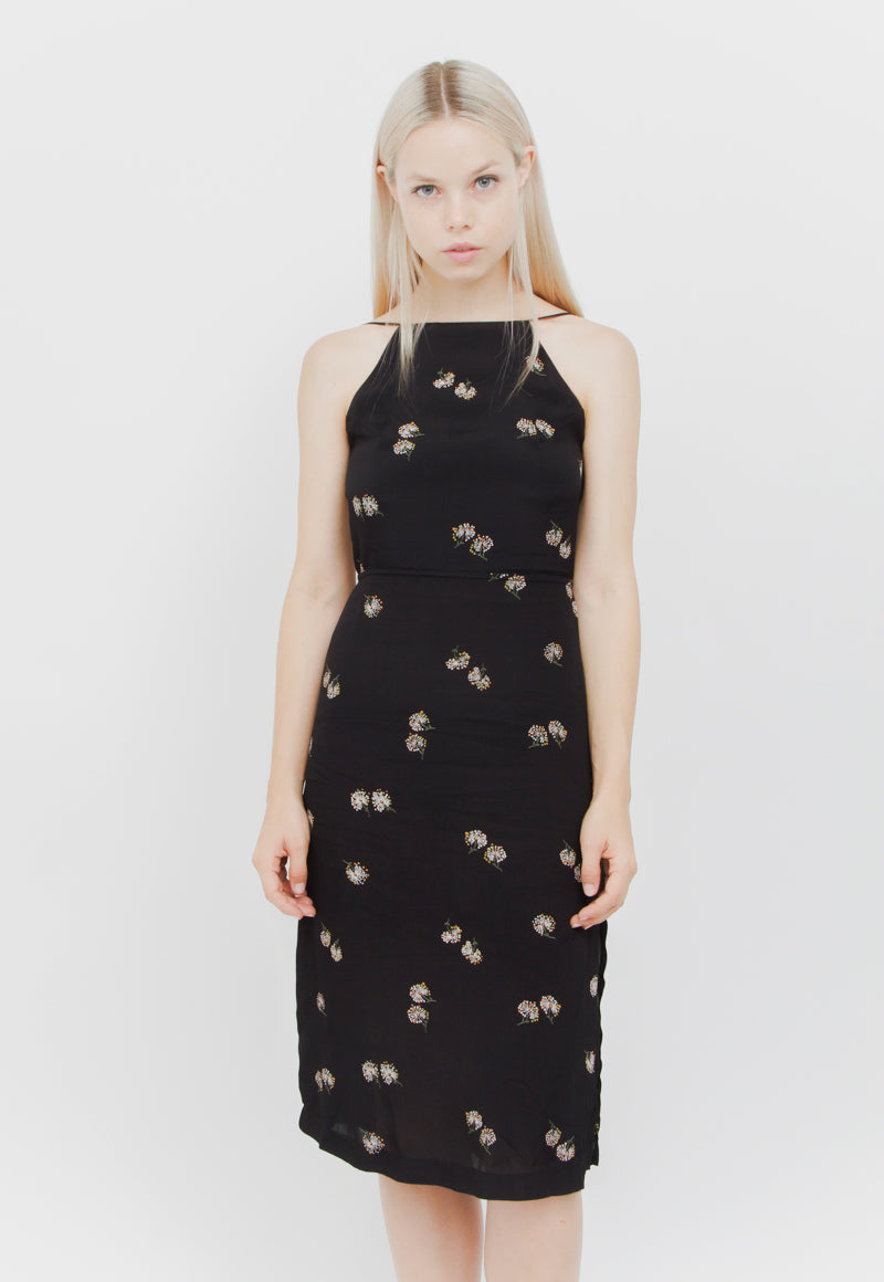 FLORAL HALTER DRESS