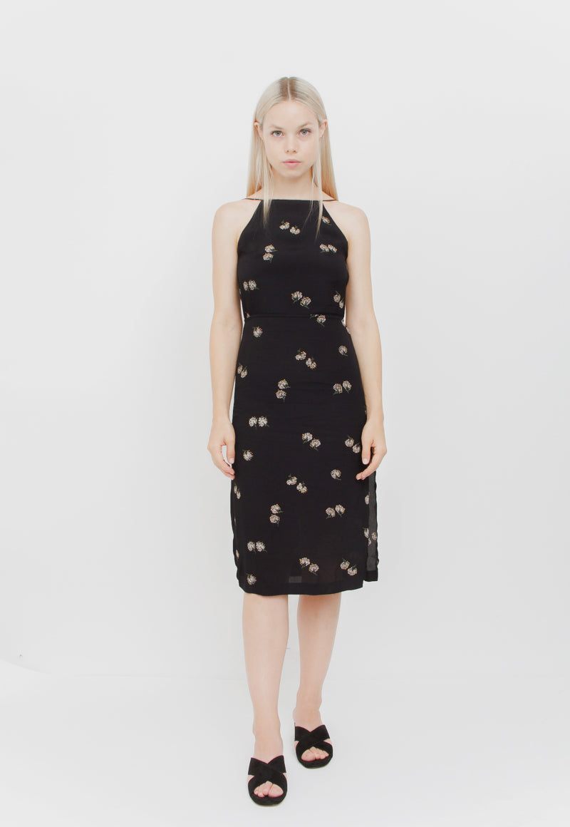 FLORAL HALTER DRESS