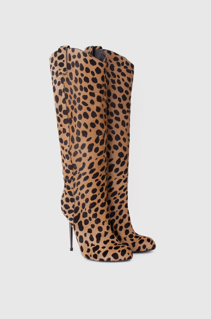 PONYHAIR LEOPARD PRINT BOOTS