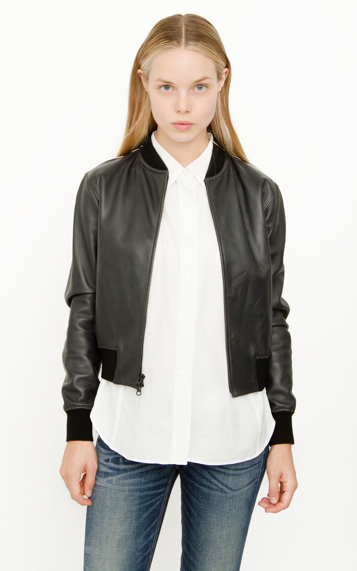 LEATHER BOMBER JACKET