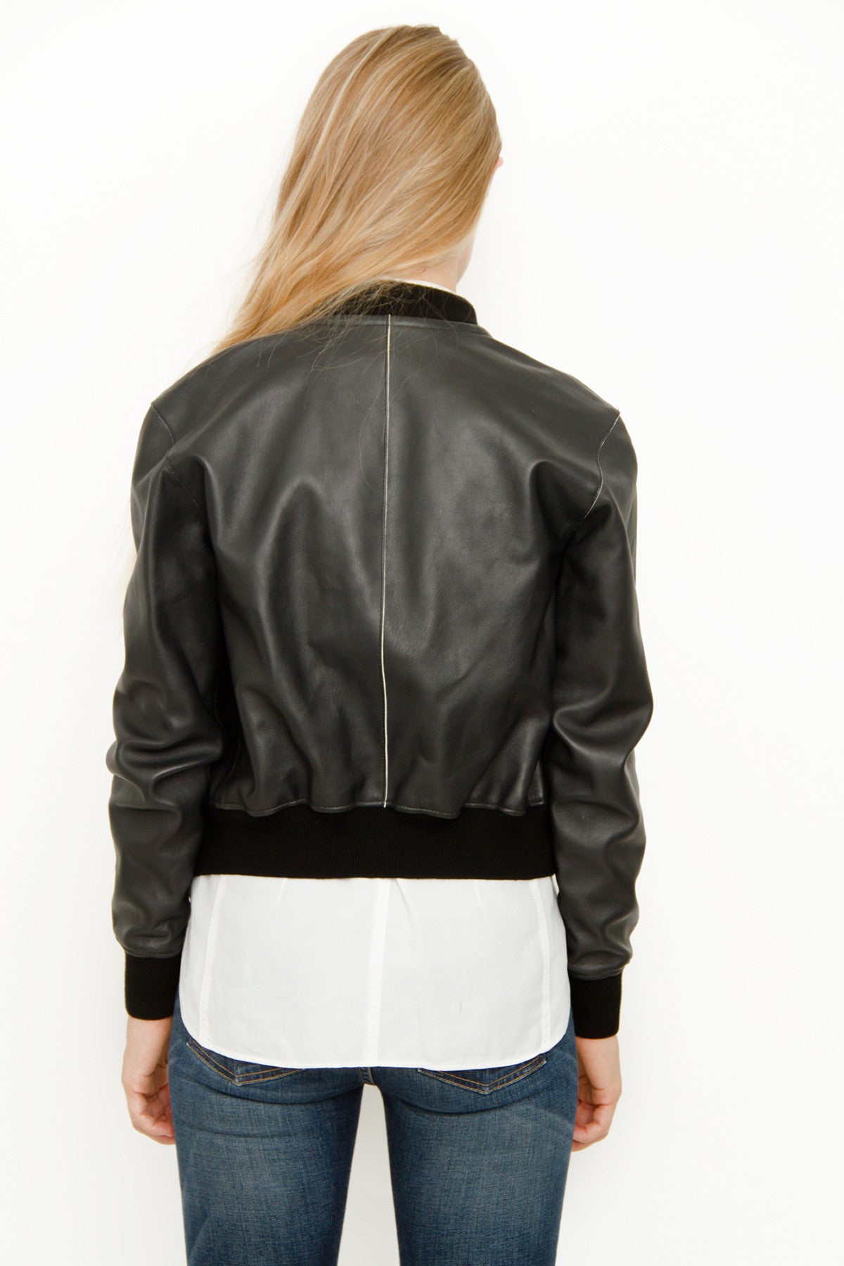 LEATHER BOMBER JACKET