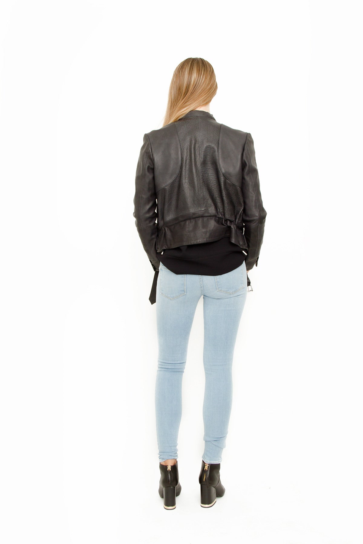GANGSTER NAVY LEATHER JACKET