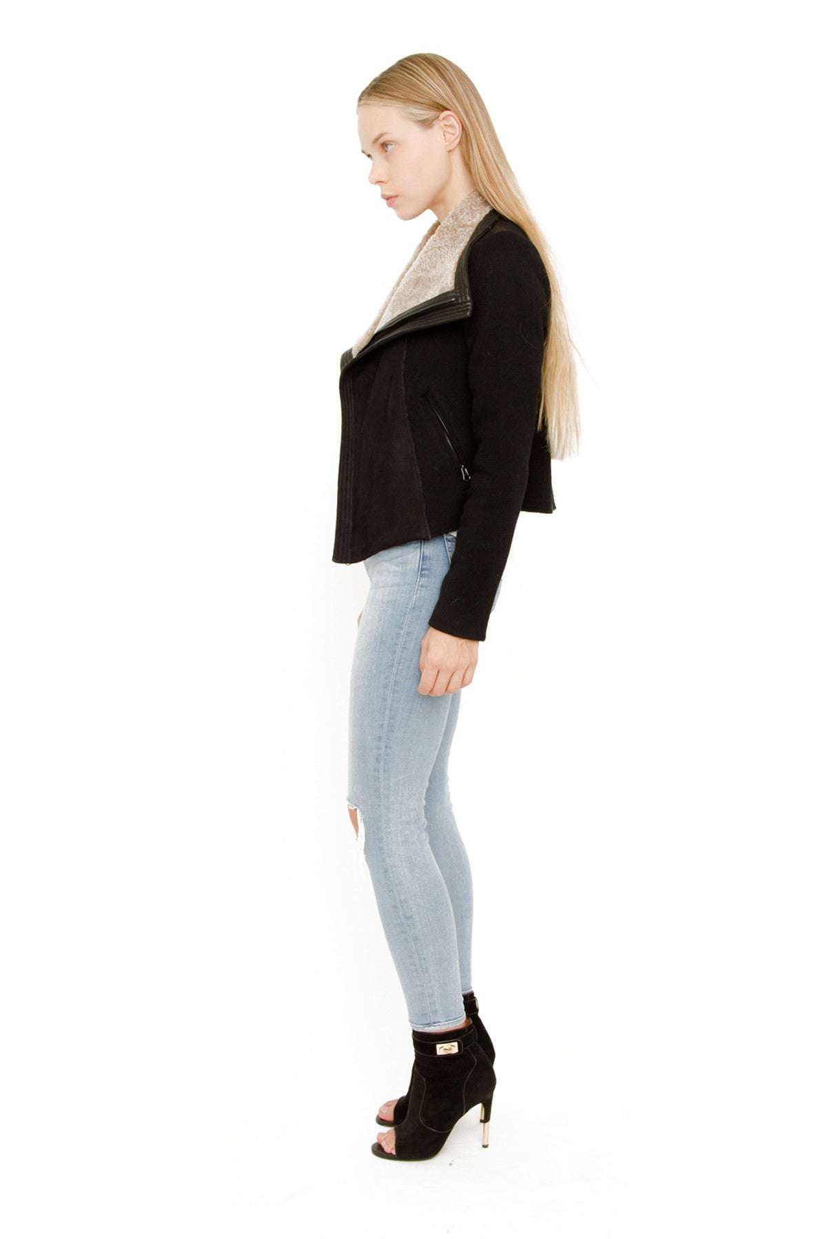 SHEARLING LEATHER MOTO JACKET