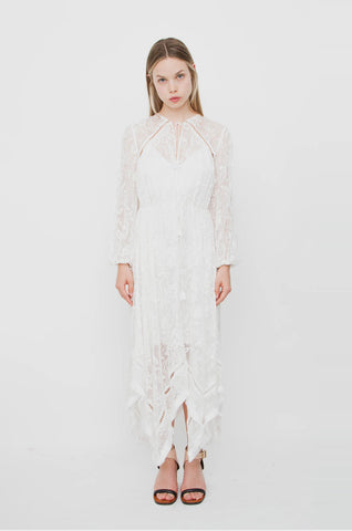 ZIMMERMANN Beige Linen Cotton Crisscross Open Back Floral Print Mini Dress 1/S