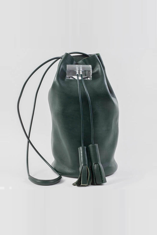 building block leather backpack LUCITE TASSEL BACKPACK – Gift of Garb