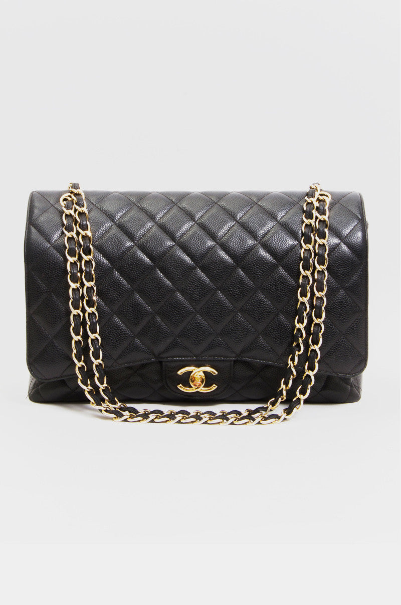 JUMBO QUILTED CAVIAR FLAP BAG