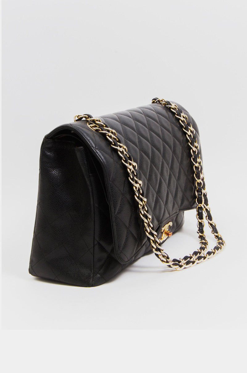 JUMBO QUILTED CAVIAR FLAP BAG
